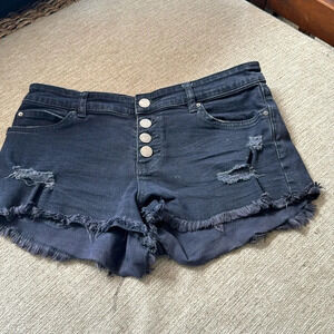 Billabong short shorts distressed black size 26 micro